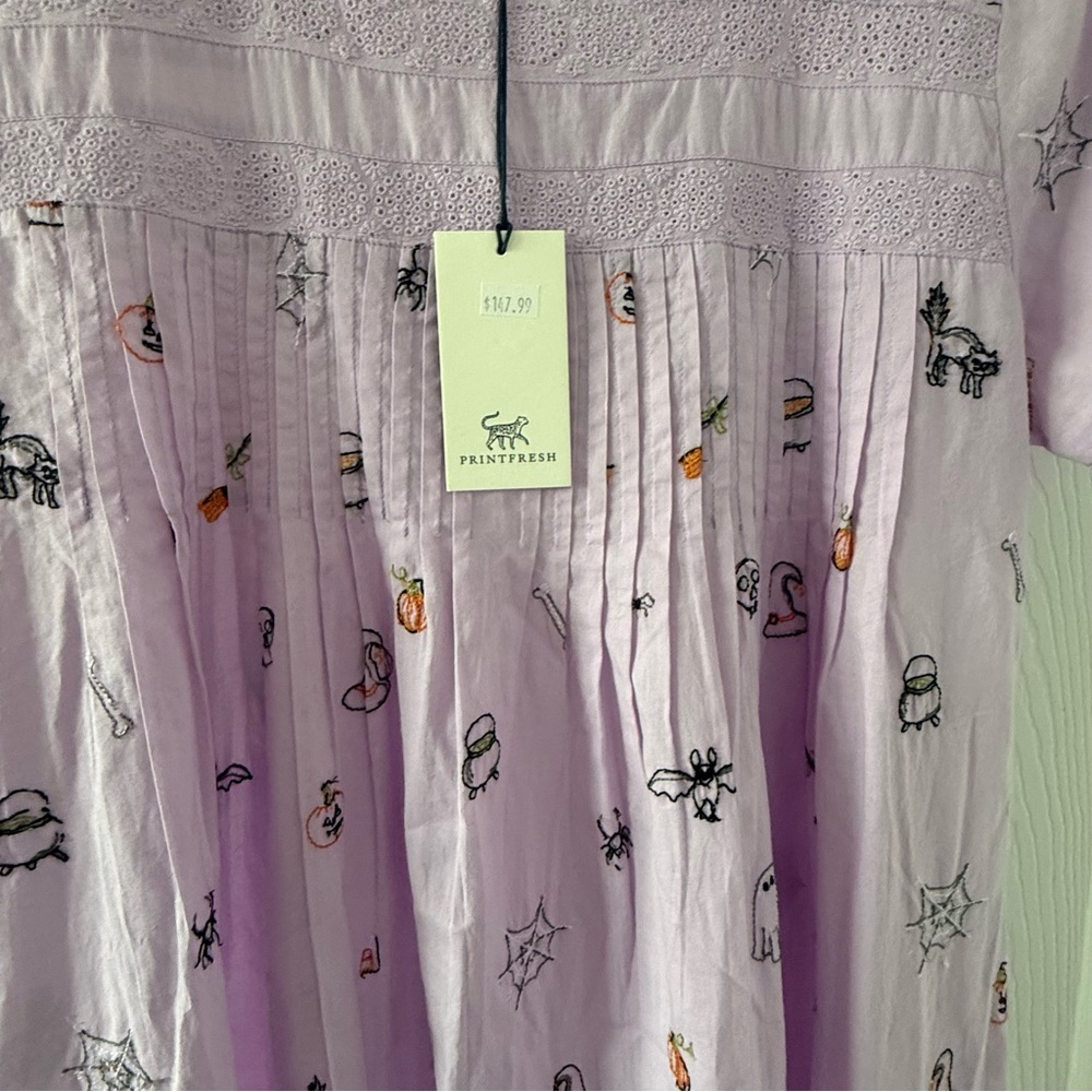 Printfresh Embroidered Pintuck Halloween Nightgown - Picture 2 of 6